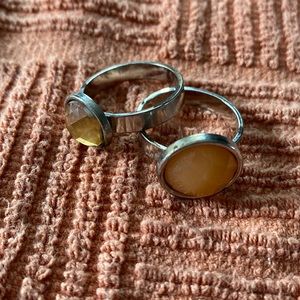 Pair of rings orange/amber color